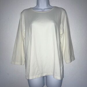 Chico’s True Color Tee Ivory Knit Top 2/L